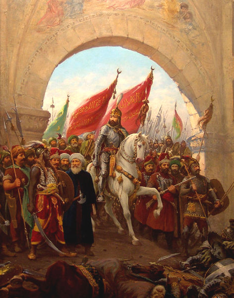 Mehmed entering Constantinople. Painting by Fausto Zonaro.