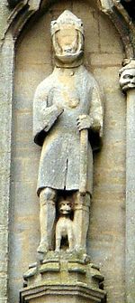 Statue of Waltheof, sadly defaced. Source: Wikimedia Commons