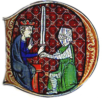 King David, taking a knight's oath.