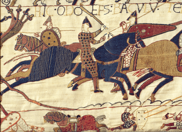 Odo on the Bayeux Tapestry, recognisable by his famous club. Source: Wikimedia Commons