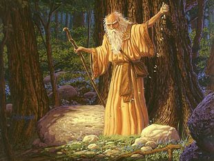 Fintan mac Bóchra, the only survivor of the first settlers of Ireland.