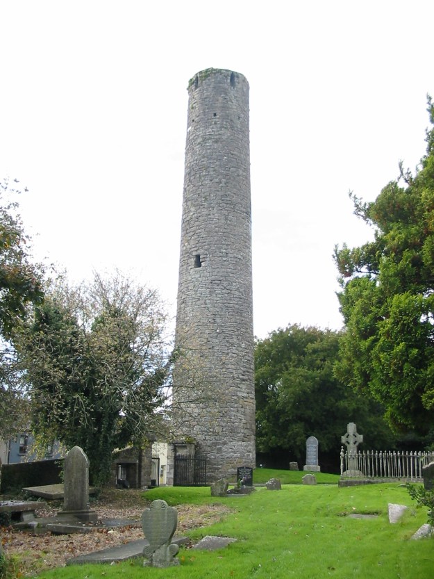 The round tower at Kells, built over a thousand years ago. Picture via Wikimedia Commons.