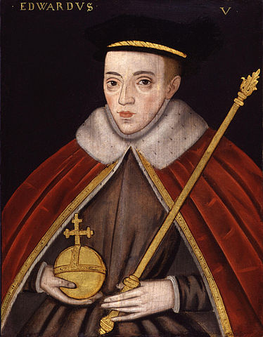 A 16th-century portrait of Edward V as King. In reality he would never have had the chance to hold the royal regalia.
