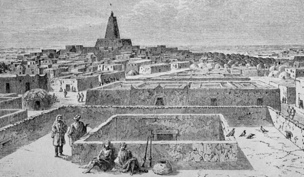 View of Timbuktu, by Dieudonné Lancelot based on a sketch by Heinrich Barth.