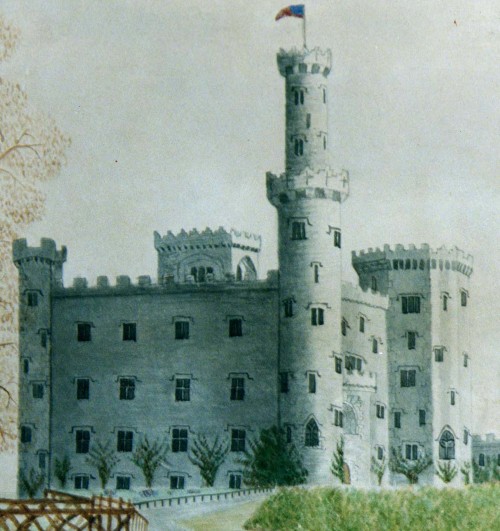 A painting of the castle from the 1870s
