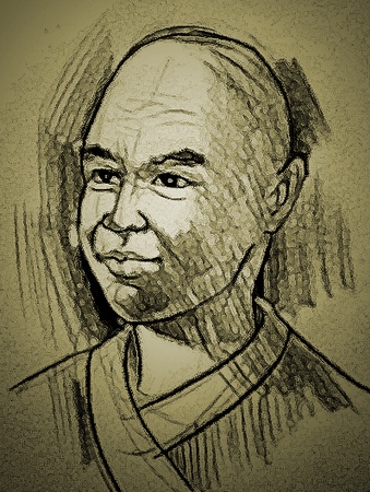 An impression of Yi Jing, by the Malaysian illustrator L Joo.
