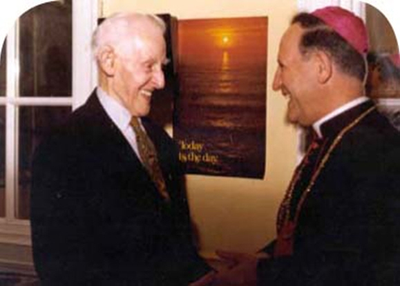 Archbishop Gaetano Alibrandi meeting Frank Duff, founder of the Legion of Mary.