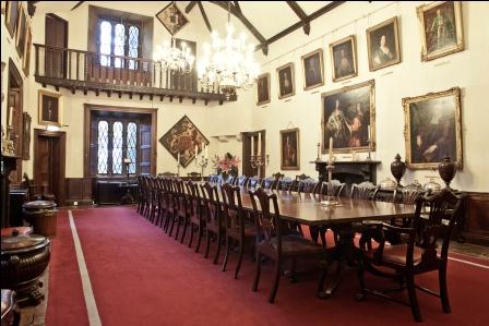 The Great Hall in Malahide Castle, where the White Lady's picture is reputed to have been.